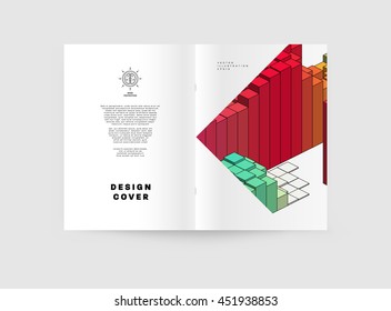 Fondo de la cubierta geométrica, diseño de plantilla de folleto para el informe anual o el diseño empresarial. Folleto A4. Estructuras triangulares o poligonales. Ilustración vectorial.