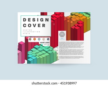 Fondo de la cubierta geométrica, diseño de plantilla de folleto para el informe anual o el diseño empresarial. Folleto A4. Estructuras triangulares o poligonales. Ilustración vectorial.