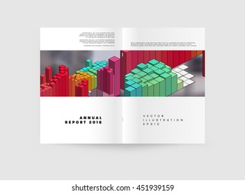 Geometric Cover Background, Brochure Template Layout for Annual Report or Business Design. A4 Booklet. Triangular or Polygonal Structures. Vector Illustration.