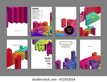 Geometric Cover Background, Brochure Template Layout for Annual Report or Business Design. A4 Booklet. Triangular or Polygonal Structures. Vector Illustration.