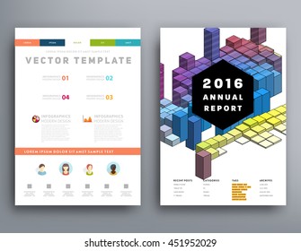 Geometric Cover Background, Brochure Template Layout for Annual Report or Business Design. A4 Booklet. Triangular or Polygonal Structures. Vector Illustration.