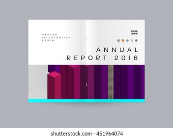 Geometric Cover Background, Brochure Template Layout for Annual Report or Business Design. A4 Booklet. Triangular or Polygonal Structures. Vector Illustration.