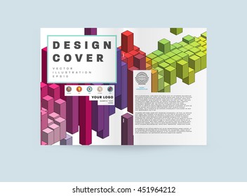 Fondo de la cubierta geométrica, diseño de plantilla de folleto para el informe anual o el diseño empresarial. Folleto A4. Estructuras triangulares o poligonales. Ilustración vectorial.