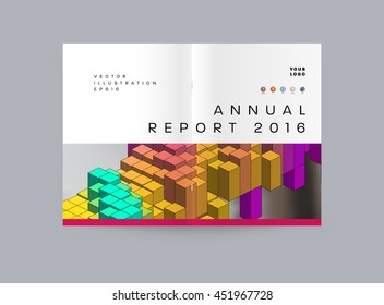 Fondo de la cubierta geométrica, diseño de plantilla de folleto para el informe anual o el diseño empresarial. Folleto A4. Estructuras triangulares o poligonales. Ilustración vectorial.