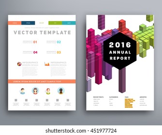 Geometric Cover Background, Brochure Template Layout for Annual Report or Business Design. A4 Booklet. Triangular or Polygonal Structures. Vector Illustration.