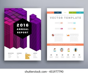 Geometric Cover Background, Brochure Template Layout for Annual Report or Business Design. A4 Booklet. Triangular or Polygonal Structures. Vector Illustration.