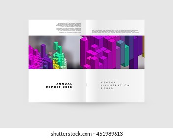 Fondo de la cubierta geométrica, diseño de plantilla de folleto para el informe anual o el diseño empresarial. Folleto A4. Estructuras triangulares o poligonales. Ilustración vectorial.