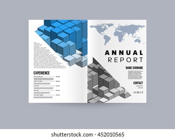 Fondo de la cubierta geométrica, diseño de plantilla de folleto para el informe anual o el diseño empresarial. Folleto A4. Estructuras triangulares o poligonales. Ilustración vectorial.
