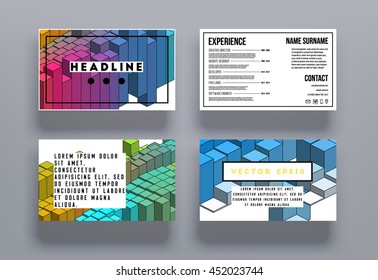 Fondo de la cubierta geométrica, diseño de plantilla de folleto para el informe anual o el diseño empresarial. Folleto A4. Estructuras triangulares o poligonales. Ilustración vectorial.