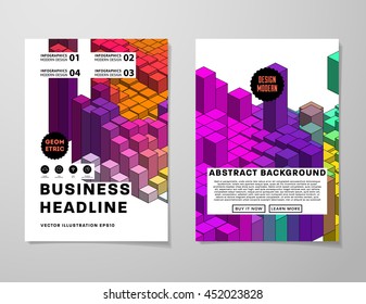 Fondo de la cubierta geométrica, diseño de plantilla de folleto para el informe anual o el diseño empresarial. Folleto A4. Estructuras triangulares o poligonales. Ilustración vectorial.