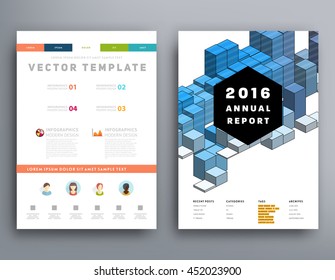 Geometric Cover Background, Brochure Template Layout for Annual Report or Business Design. A4 Booklet. Triangular or Polygonal Structures. Vector Illustration.