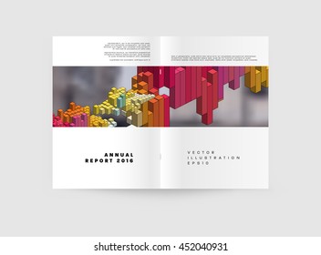 Fondo de la cubierta geométrica, diseño de plantilla de folleto para el informe anual o el diseño empresarial. Folleto A4. Estructuras triangulares o poligonales. Ilustración vectorial.