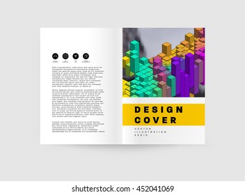 Plano de fundo da capa geométrica, layout do modelo de brochura para relatório anual ou design de negócios. Livreto A4. Estruturas triangulares ou poligonais. Ilustração de vetor.