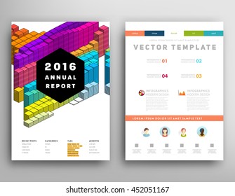 Geometric Cover Background, Brochure Template Layout for Annual Report or Business Design. A4 Booklet. Polygonal Structures. Vector Illustration.