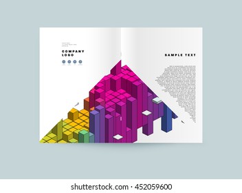 Fondo de la cubierta geométrica, diseño de plantilla de folleto para el informe anual o el diseño empresarial. Folleto A4. Estructuras poligonales. Ilustración vectorial.