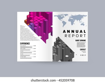 Fondo de la cubierta geométrica, diseño de plantilla de folleto para el informe anual o el diseño empresarial. Folleto A4. Estructuras triangulares o poligonales. Ilustración vectorial.