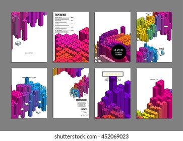 Geometric Cover Background, Brochure Template Layout for Annual Report or Business Design. A4 Booklet. Triangular or Polygonal Structures. Vector Illustration.