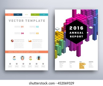 Geometric Cover Background, Brochure Template Layout for Annual Report or Business Design. A4 Booklet. Polygonal Structures. Vector Illustration.