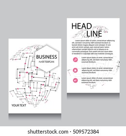 Geometric Cover Background, Brochure Template Layout for Annual Report or Business Design. A4 Booklet. Triangular or Polygonal Structures. Vector Illustration. A4.