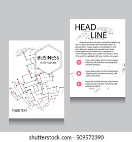 Geometric Cover Background, Brochure Template Layout for Annual Report or Business Design. A4 Booklet. Triangular or Polygonal Structures. Vector Illustration. A4.