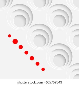 Geometric Cover Background. Vector Circle Pattern. White Ornament with Copyspace