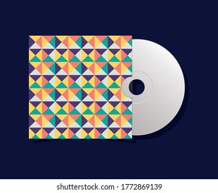 geometric cover cd design of Mockup corporate identity template and branding theme Vector illustration