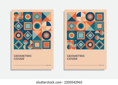 geometric cover color block book cover design template 