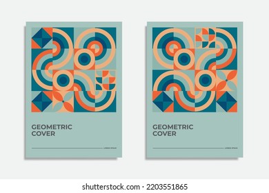 geometric cover color block book cover design template