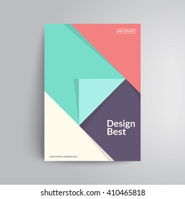 Geometric cover design. A4 format template for brochure,poster,flyer etc.