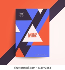 Geometric cover design. A4 format template for brochure,magazine,annual report,poster,flyer etc.