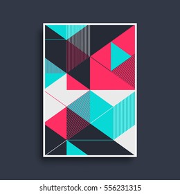 Geometric cover design. Applicable for Banners, Placards, Posters, Flyers. Eps10 vector template.