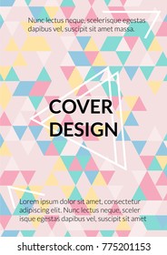 Geometric Cover Design. Background with   Geometric Triangle Shapes of Different colors. Template for Business Broshure,
Cover Book, Flyer, Page, Card. Fresh Template for Your Design