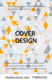 Geometric Cover Design. Background with   Geometric Triangle Shapes of Different colors. Template for Business Broshure,
Cover Book, Magazine, Leaflet, Booklet Interesting Template for Your Design