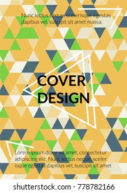Geometric Cover Design. Background with   Geometric Triangle Shapes of Different colors. Template for Business Broshure,
Cover Book, Magazine, Leaflet, Booklet Interesting Template for Your Design