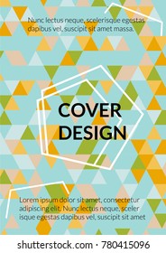 Geometric Cover Design. Background with   Geometric Triangle Shapes of Different colors. Template for Business Broshure,
Cover Book, Flyer, Page, Card. Beautiful Template for Your Design