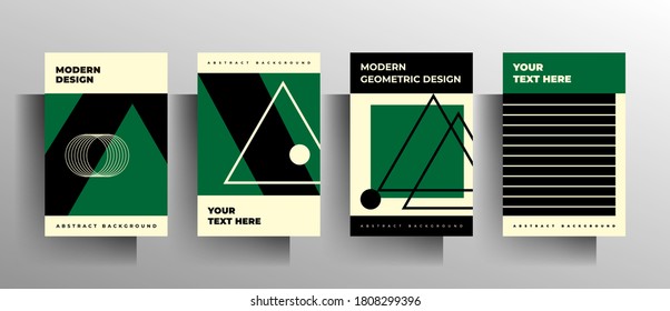 Geometric cover design for book, brochure, catalog, folder, magazine, poster template set. Vector illustration. A4 format.