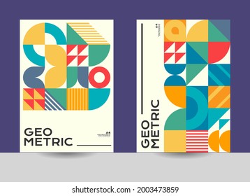 geometric cover design, business presentation design, bauhaus pattern design, annual report cover design, a4