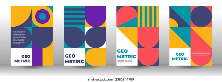 geometric cover design, geometric pattern, retro cover design, annual report cover design, memphis pattern