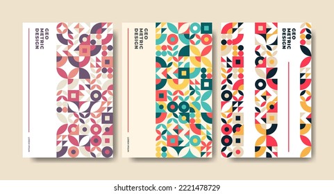 Geometric cover design set. Applicable for posters, banners, flyers, gift card and many more