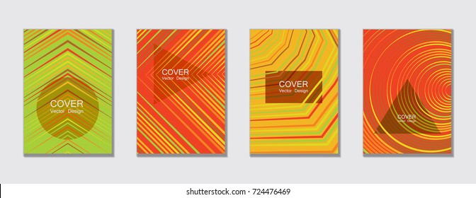 Geometric cover design template for annual report.  Trendy presentation templates. Abstract modern halftone lines grid vector background. Cover presentation on a4, advert, geometric shapes banner. 