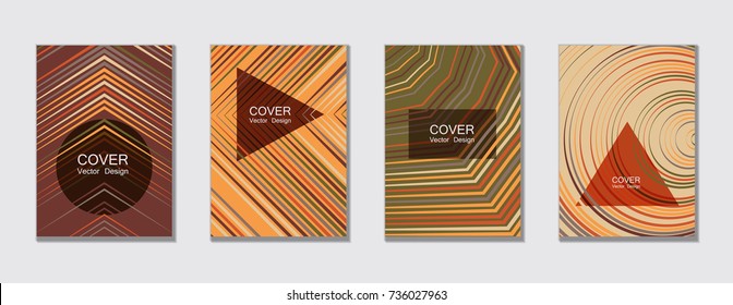 Geometric cover design template for annual report.  Trendy presentation templates. Abstract modern halftone lines grid vector background. Cover presentation on a4, advert, geometric shapes banner. 