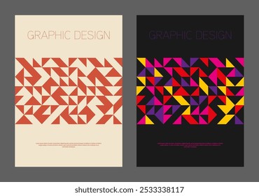 Diseño de cubierta geométrica. Una Plantilla para una portada, Anuncio, póster, postal y diseño corporativo. Una idea para la creatividad interior y decorativa