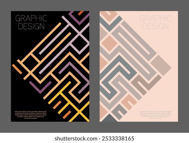 Geometric cover design. A template for a cover, banner, poster, postcard and corporate design. An idea for interior and decorative creativity