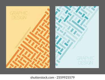 Geometric cover design. A template for a cover, banner, poster, postcard and corporate design. An idea for interior and decorative creativity