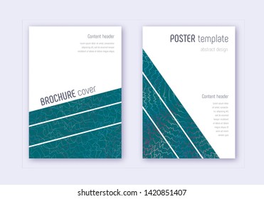Geometric cover design template set. Red white blue abstract lines on dark background. Captivating cover design. Ecstatic catalog, poster, book template etc.