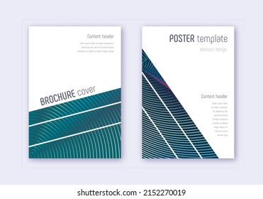 Geometric cover design template set. Red white blue abstract lines on dark background. Captivating cover design. Extraordinary catalog, poster, book template etc.