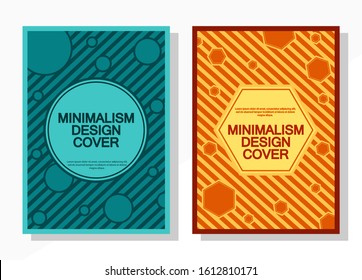 Geometric cover design templates A-4 format. Editable set of layouts for covers of books, magazines, notebooks, albums, booklets. Flat design, modern colors.