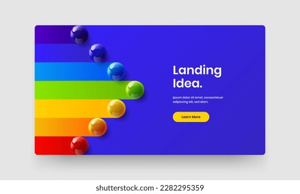 Geometric cover design vector template. Isolated realistic balls pamphlet illustration.