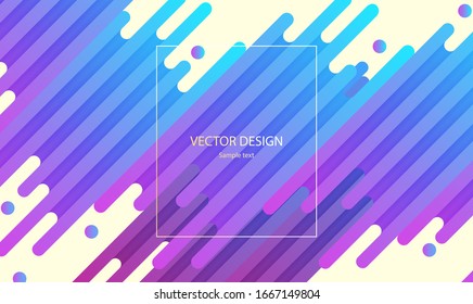 Geometric cover. Gradient colorful stripes composition in theme of ink brush strike art. Abstract Liquid fluid shapes. Futuristic design poster. Banner dynamic flyer.Minimal style.