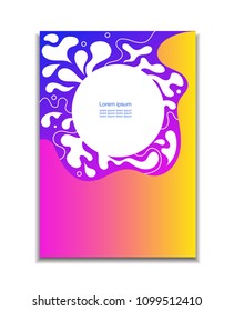 Geometric cover. Gradient shapes composition. Cool modern neon blue color. Abstract fluid shapes.Liquid and fluid poster.Futuristic design poster.Banner presentation, flyer,web.White drop and molecule